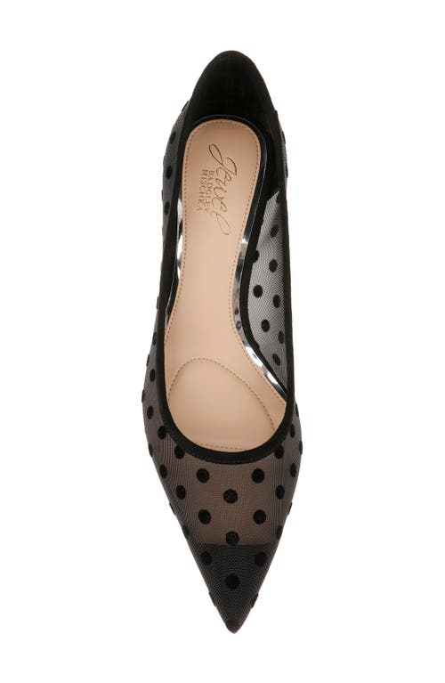Jewel Badgley Mischka Elena Pointed Cap Toe Pump In Black