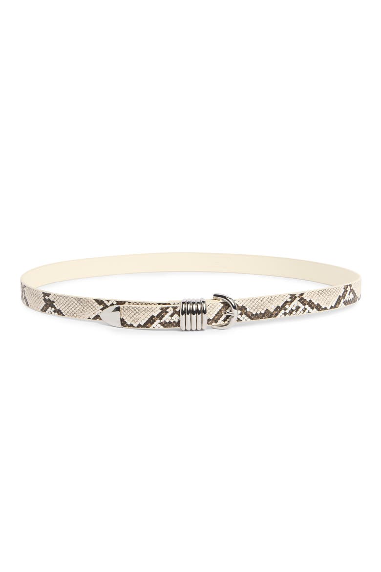 Slim Keeper Belt, Main, color, BLACK AND WHITE SNAKE PRINT