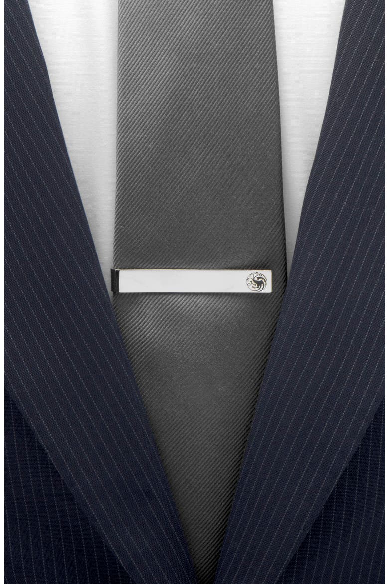 Targaryen Tie Bar, Alternate, color, SILVER/ BLACK
