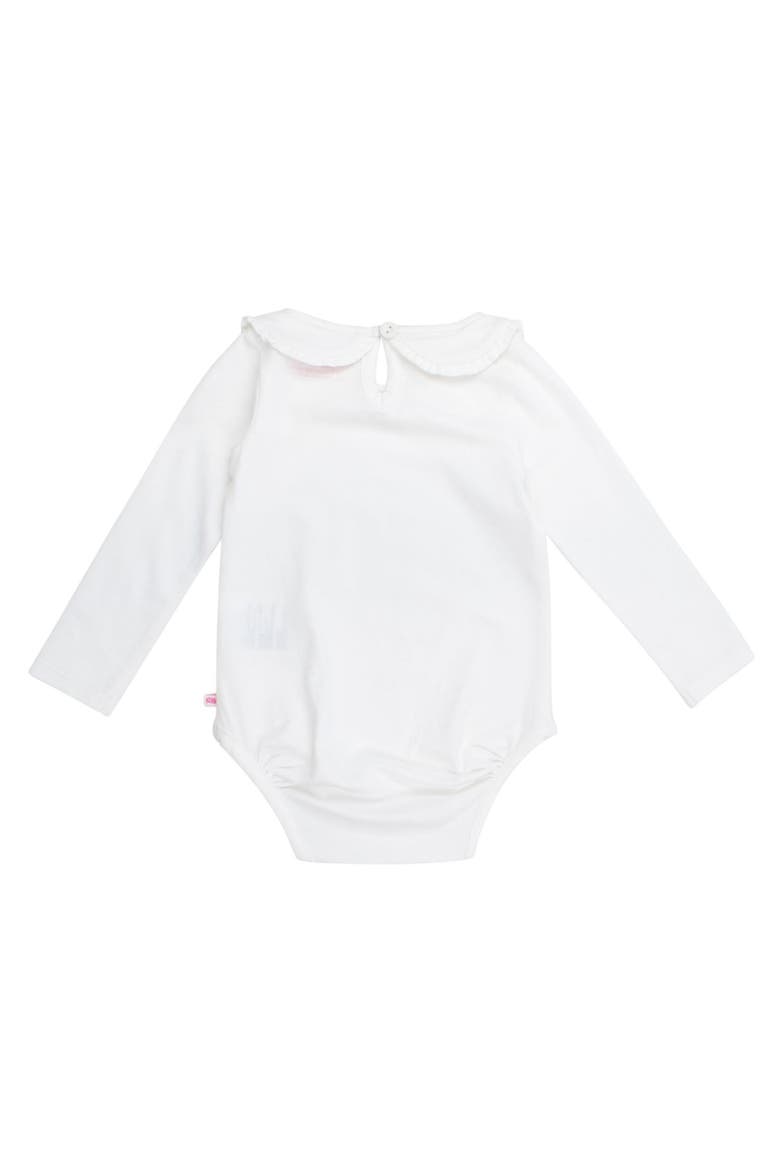 Baby Girls Knit Long Sleeve Ruffle Peter Pan Bodysuit, Alternate, color, White