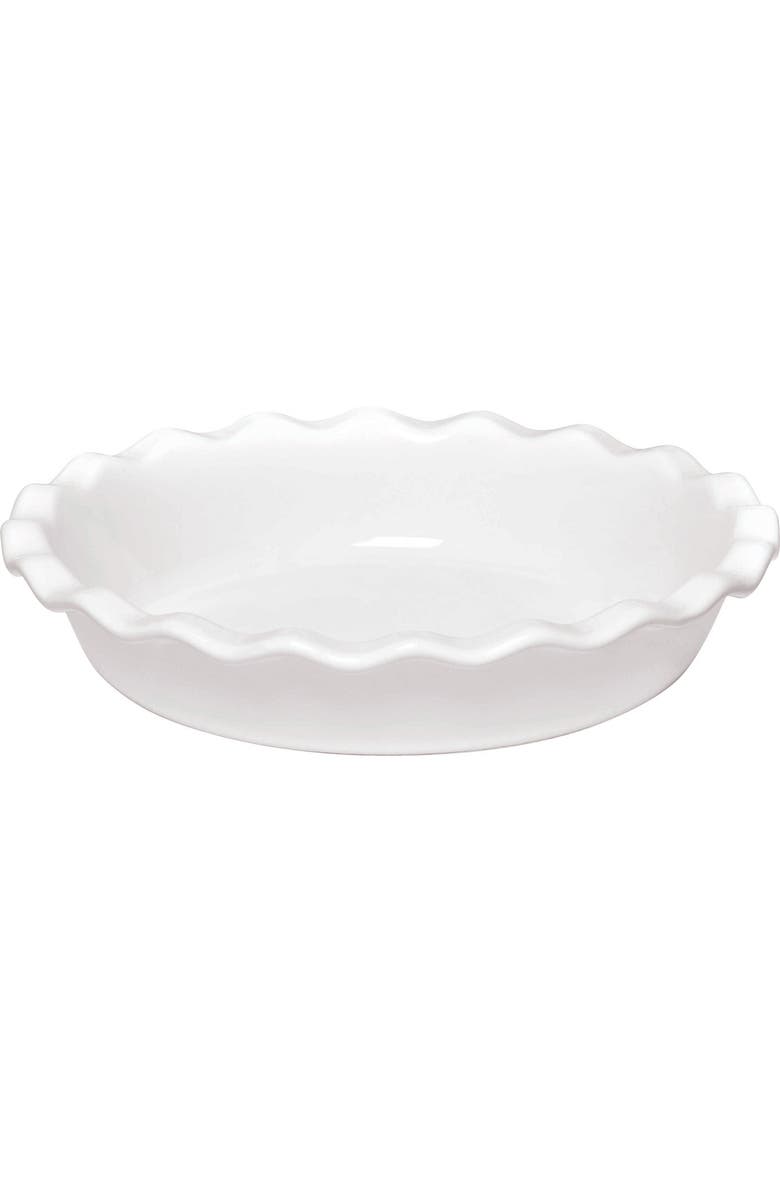 Emile Henry Made in France HR Ceramic 9-inch Pie Dish, Main, color, White