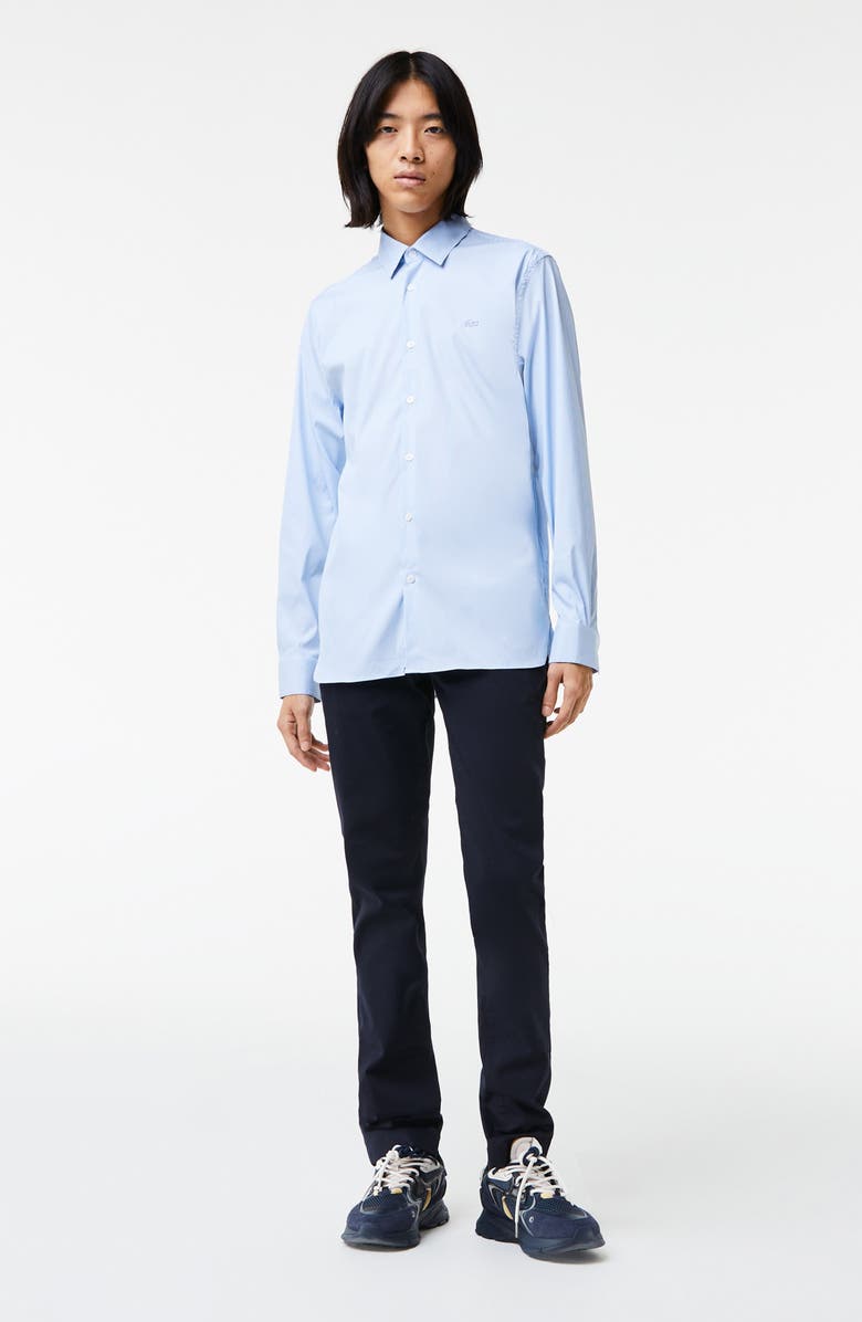Lacoste Stripe Poplin Button-Up Shirt, Alternate, color, 