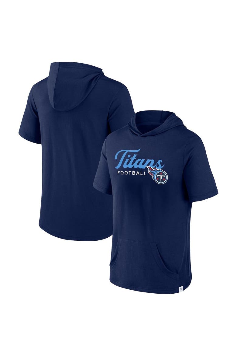 Men's Fanatics Branded Navy Tennessee Titans Offensive Strategy Short Sleeve Pullover Hoodie, Main, color, Navy