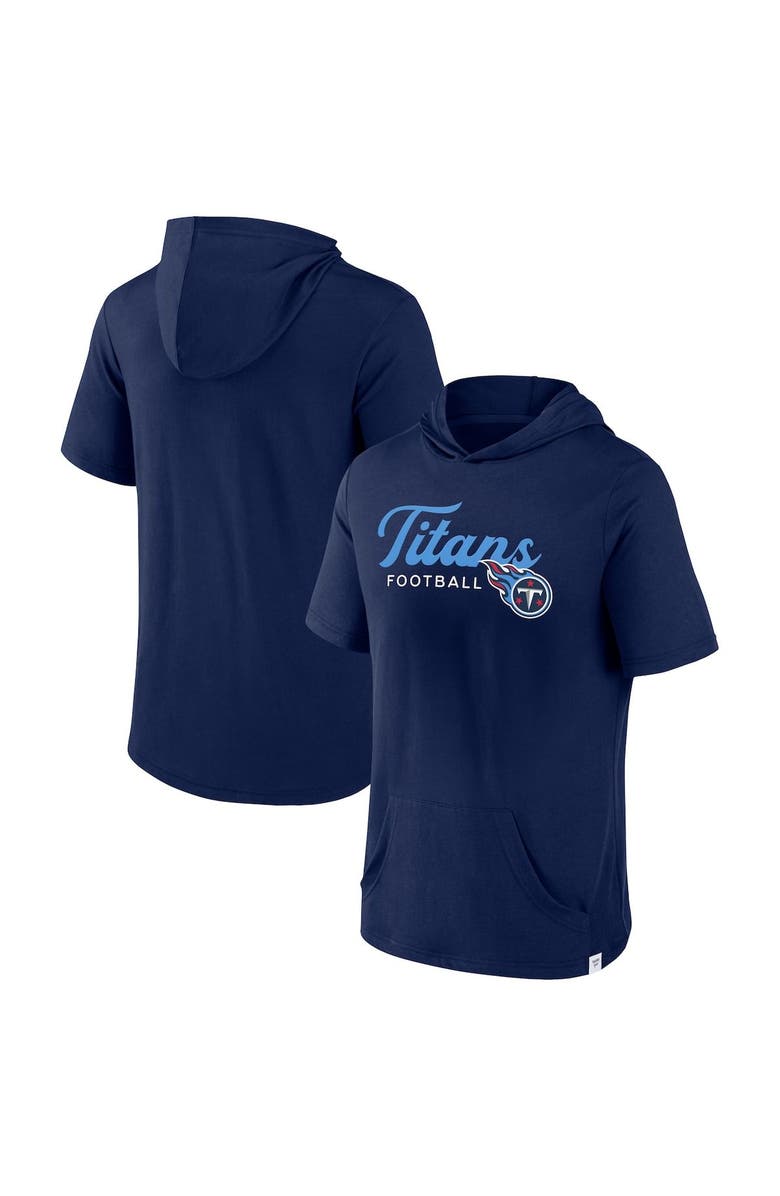 FANATICS Men's Fanatics Branded Navy Tennessee Titans Offensive Strategy Short Sleeve Pullover Hoodie, Main, color, Navy