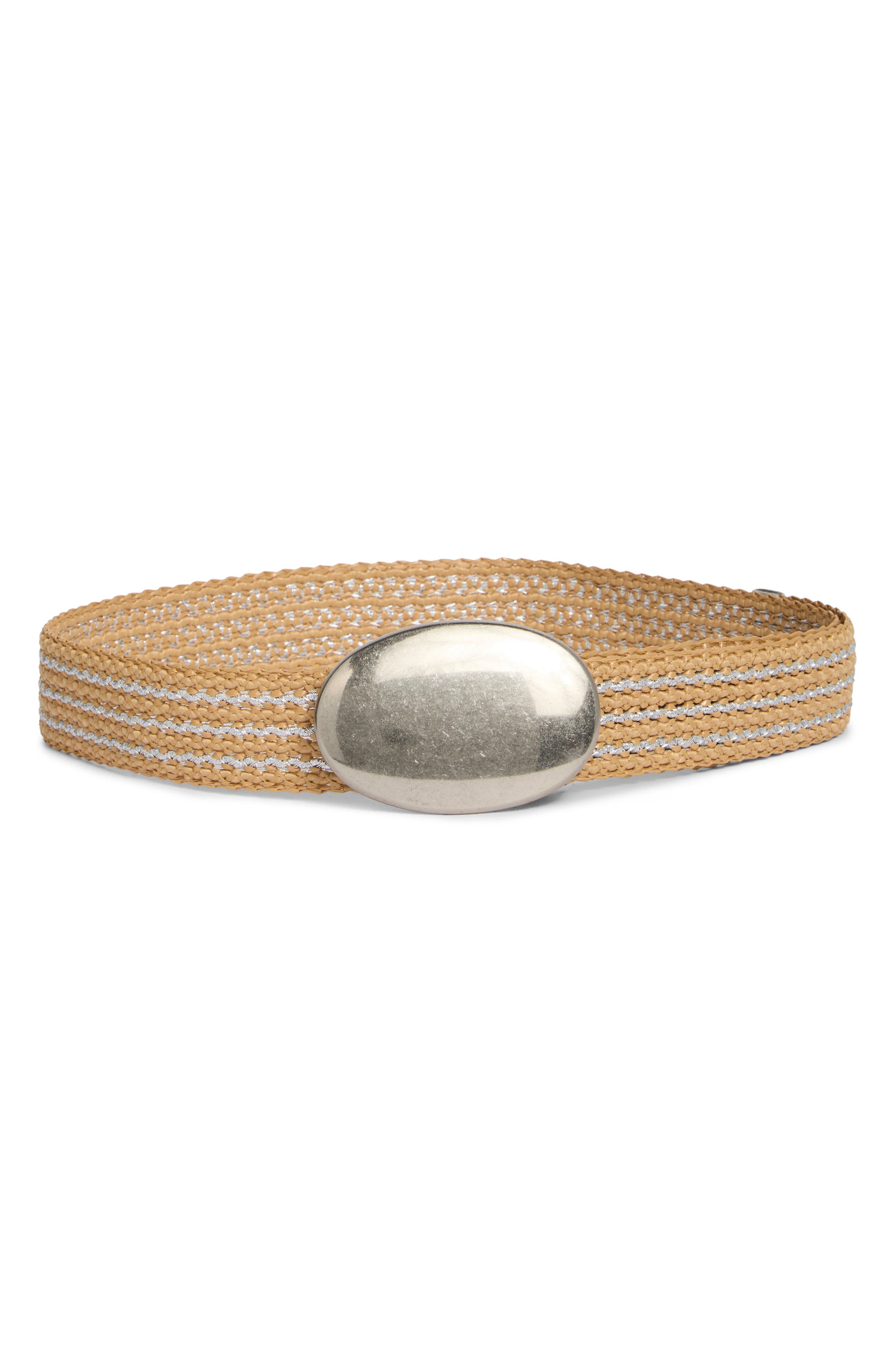Steve Madden Oval Straw Belt