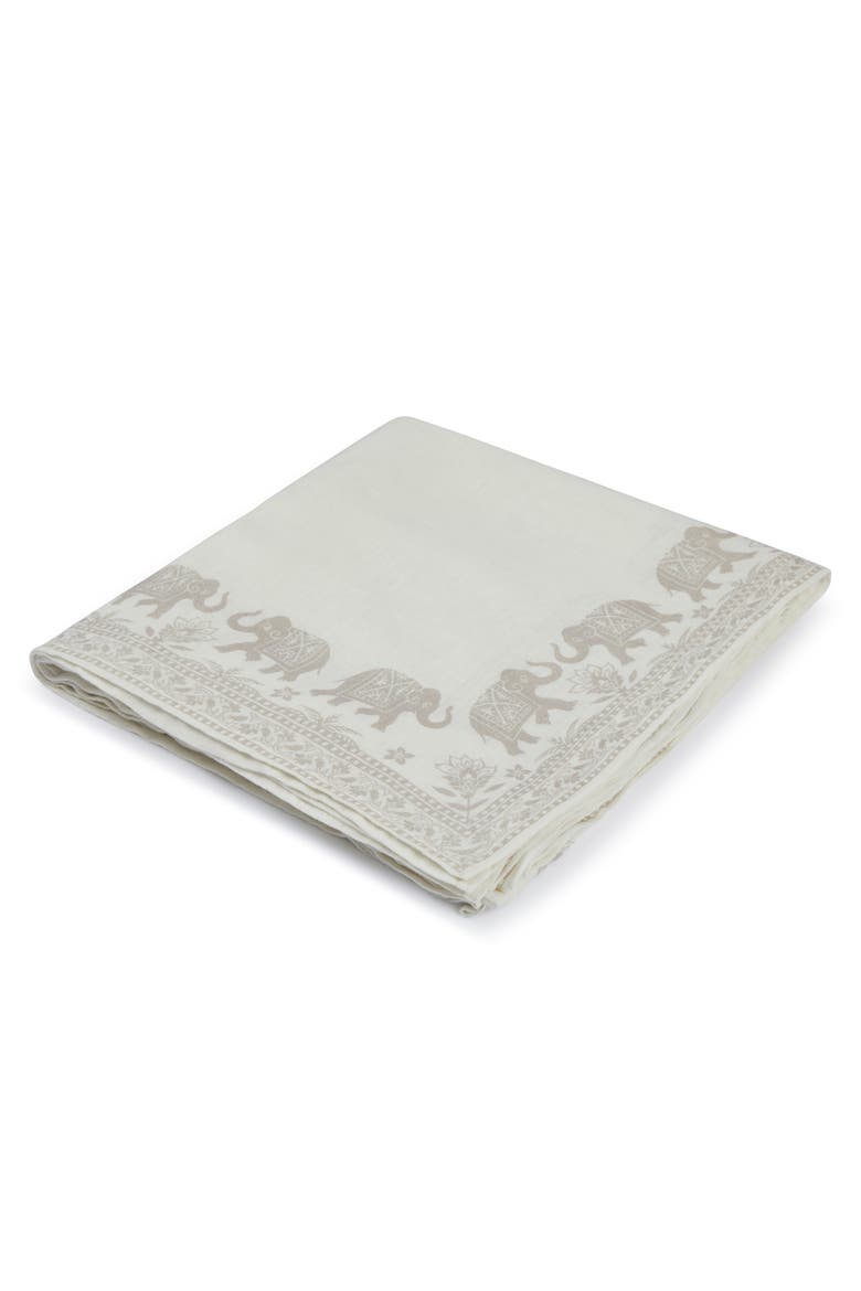 Garden Elephant Tablecloths, Main, color, Seashell Gray - 62" x 108"