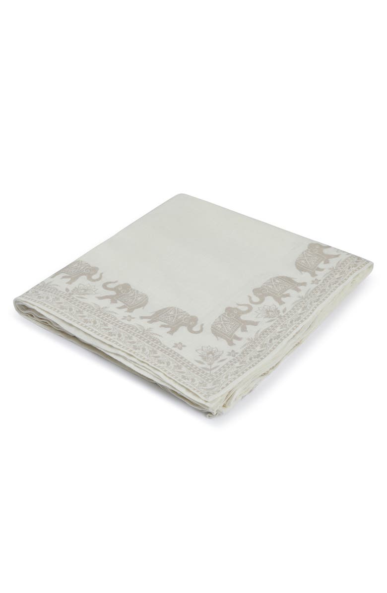 MAJKA Garden Elephant Tablecloths, Main, color, Seashell Gray - 62" X 108"