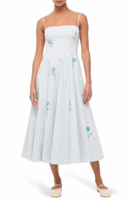 STAUD Wylie Embellished Midi Sundress