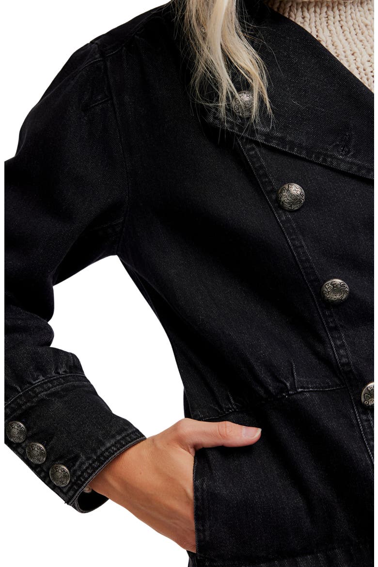 Imogene Double Breasted Denim Jacket, Alternate, color, ODYSSEY BLACK