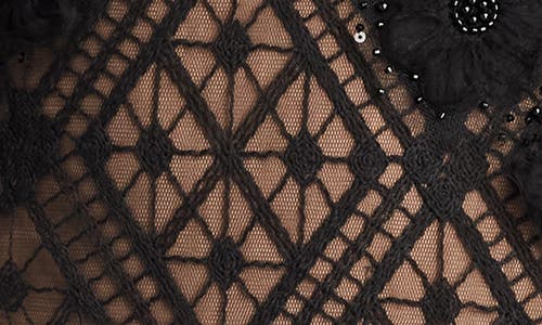 Tadashi Shoji Embellished Flutter Sleeve Lace Mermaid Gown