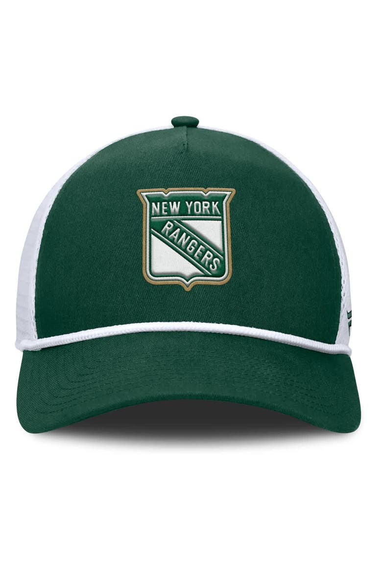 Men's Fanatics Green/White New York Rangers Bermuda A-Frame Adjustable Hat, Alternate, color, Green
