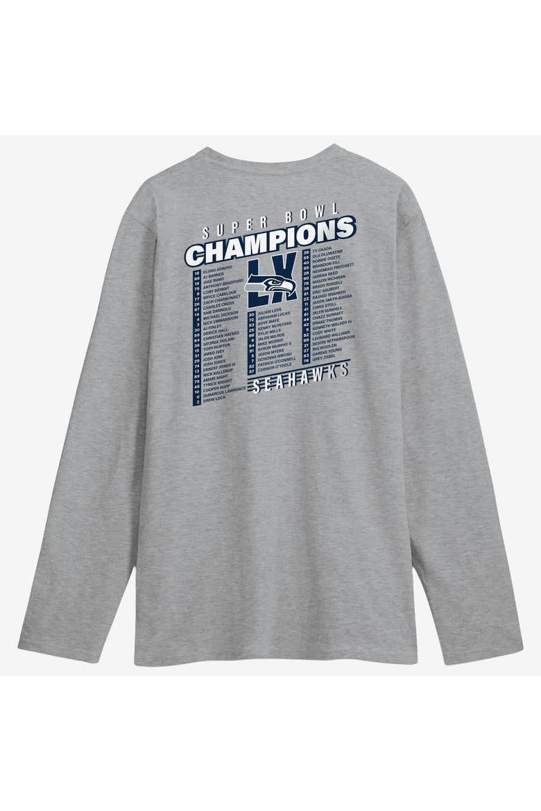 Men's Fanatics  Steel Seattle Seahawks Super Bowl LX Champions Best Teammates Roster Long Sleeve T-Shirt, Alternate, color, Steel
