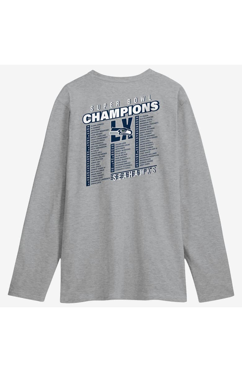 FANATICS Men's Fanatics  Steel Seattle Seahawks Super Bowl LX Champions Best Teammates Roster Long Sleeve T-Shirt, Alternate, color, Steel