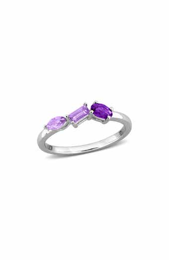Multiple Cut Amethyst Stacking Ring