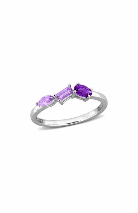 DELMAR Multiple Cut Amethyst Stacking Ring