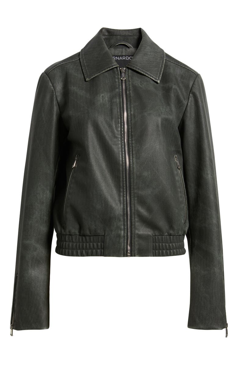 Bernardo Distressed Faux Leather Jacket, Alternate, color, Grey