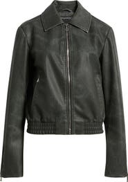 Bernardo Distressed Faux Leather Jacket