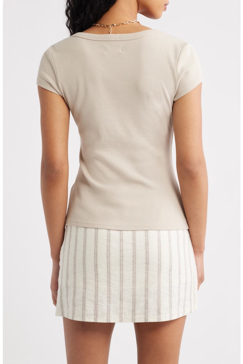 Scoop Neck Stretch Cotton T-Shirt, Alternate, color, GREY FEATHER