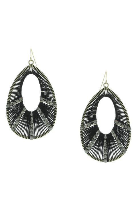Gold Plated Resin Crystal Drop Earrings