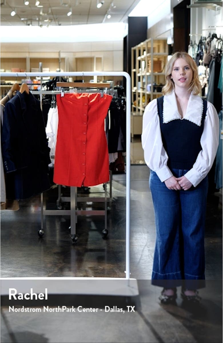 Strapless Linen Blend Minidress, sales video thumbnail