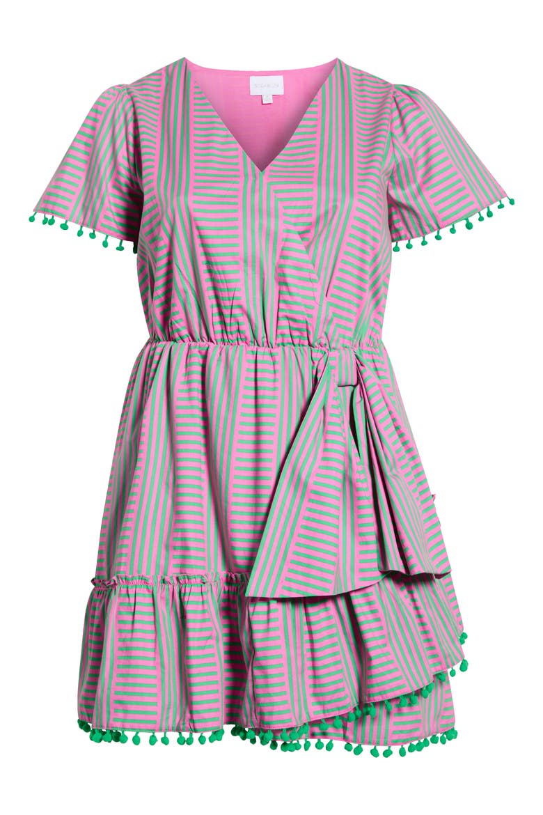 Valda Tiered Ruffle Minidress, Alternate, color, PINK-GREEN-MULTI