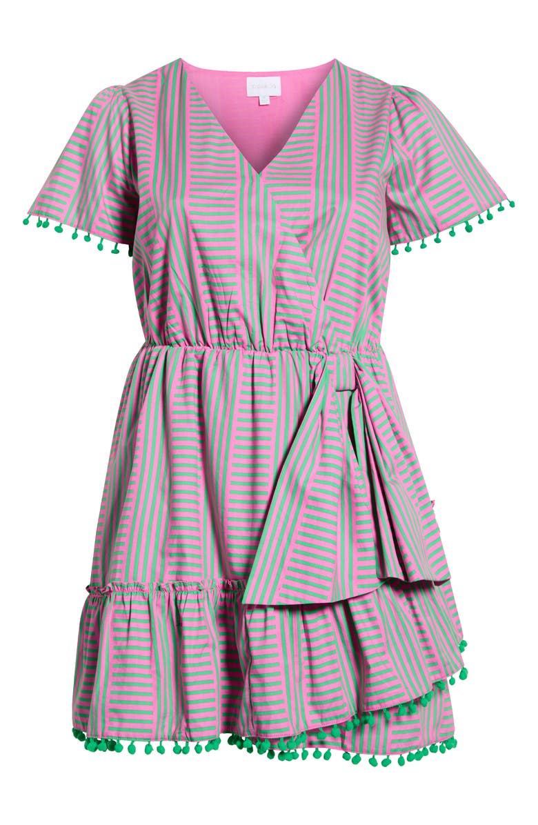 SUGARLIPS Valda Tiered Ruffle Minidress, Main, color, Pink-Green-Multi
