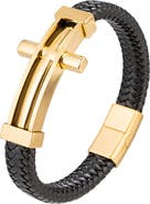 EYE CANDY LOS ANGELES Cross Leather Bracelet