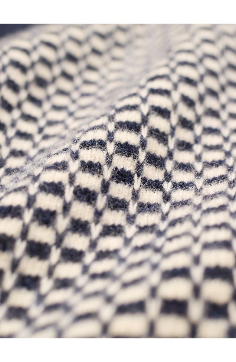 Celtic & Co. Micro Check Funnel Neck Sweater, Alternate, color, Navy / Ecru