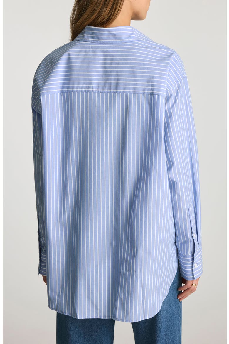 Stripe Relaxed Fit Cotton Button-Up Shirt, Alternate, color, NAVY STRIPE