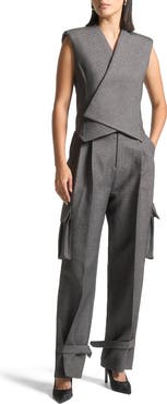 Manière De Voir Danielle Tailored Pleated Cargo Trousers