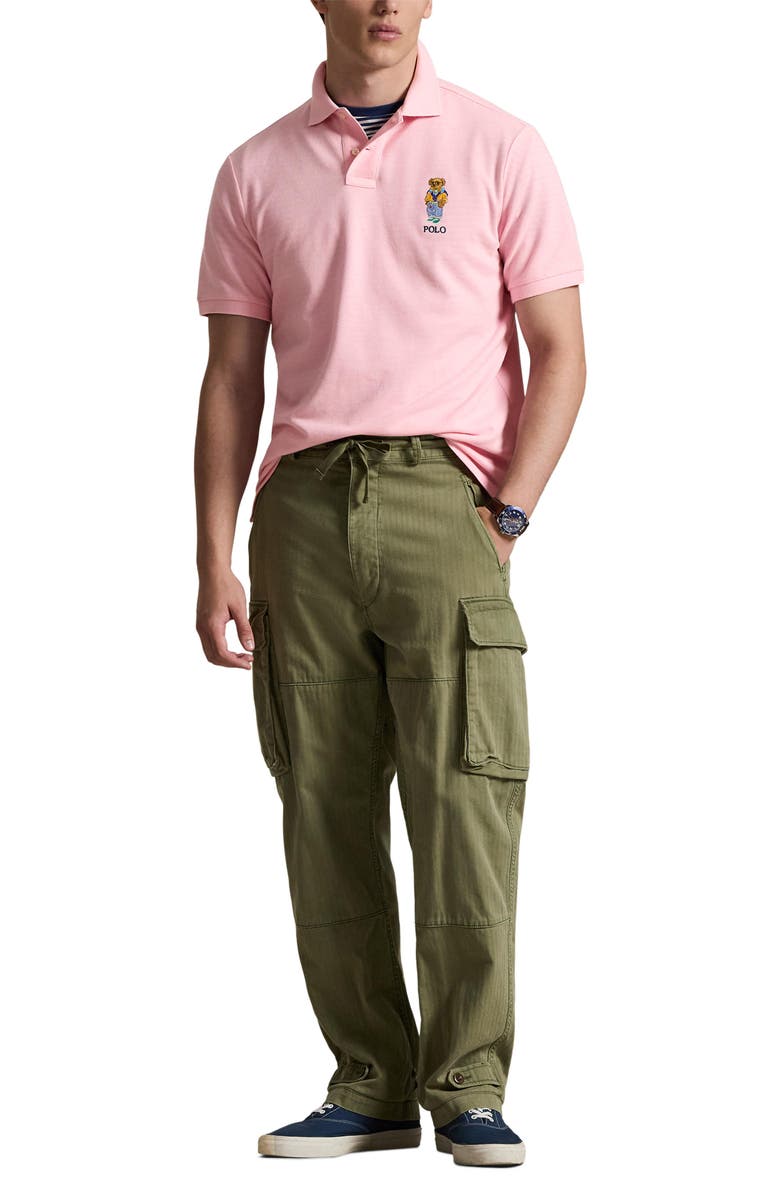 Polo Ralph Lauren Classic Fit Polo Bear Cotton Piqué Polo, Alternate, color, Garden Pink-Summer Bear