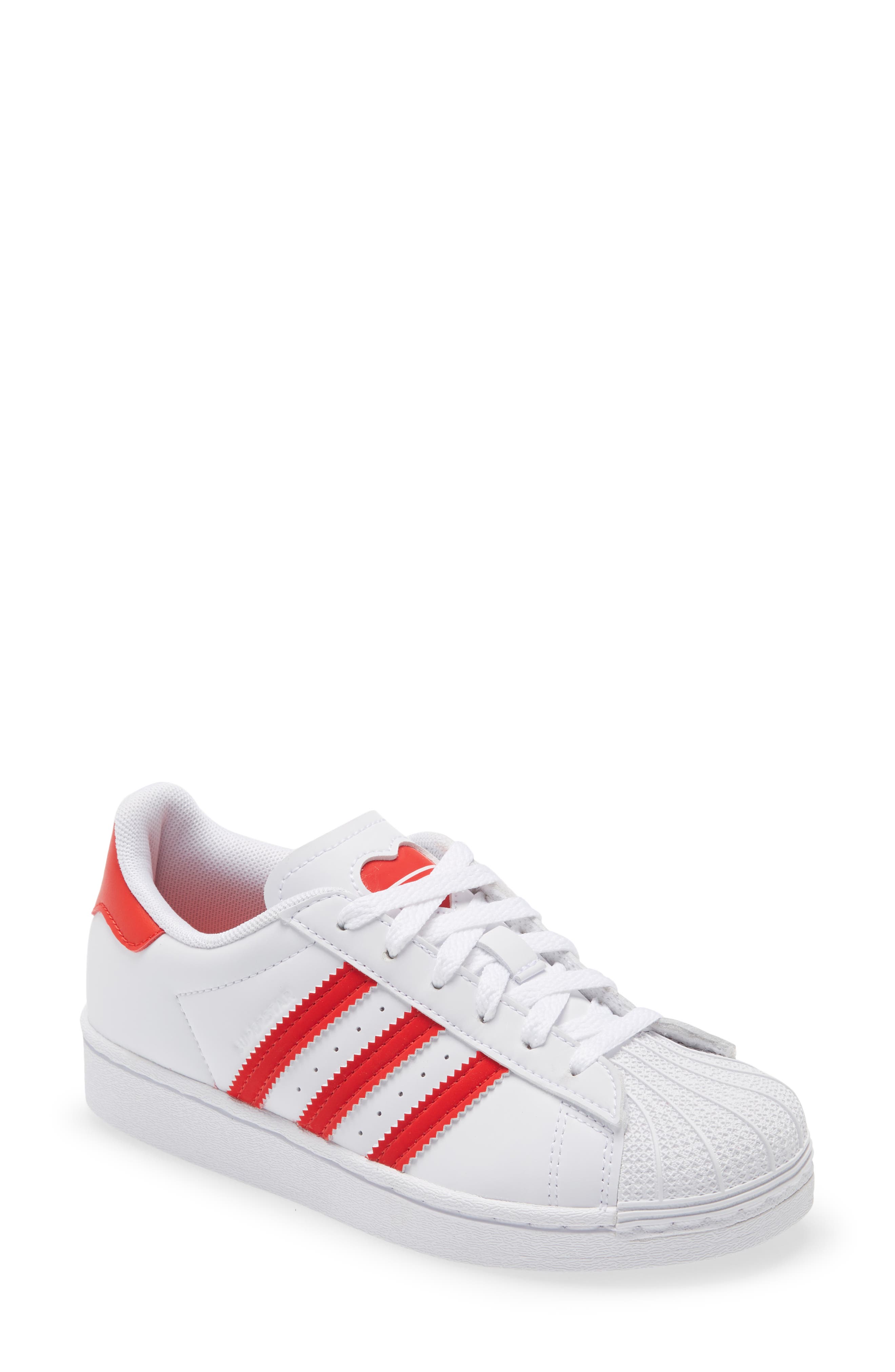 Superstar Sneaker, Main, color, FOOTWEAR WHITE/ VIVID RED