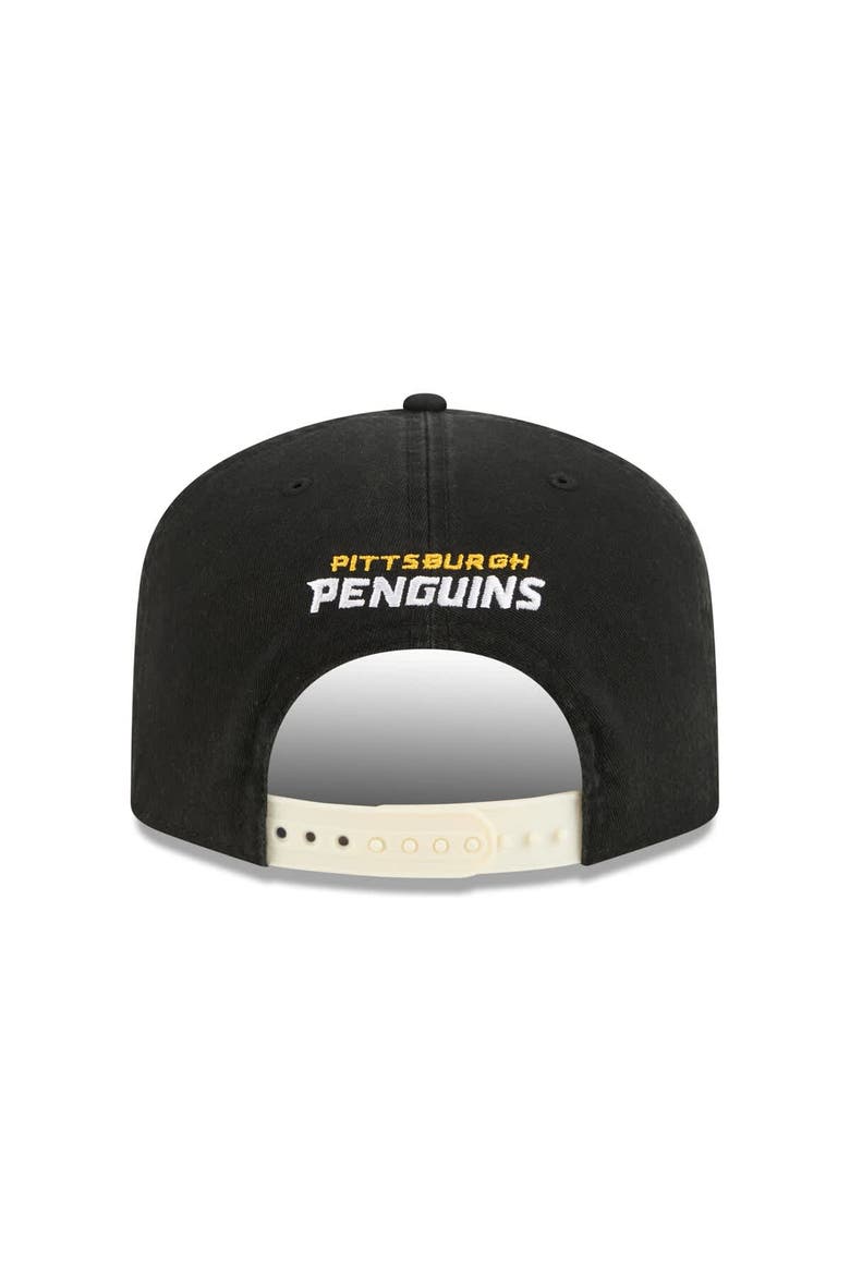 Men's New Era  Black Pittsburgh Penguins Throwback Stanley Cup Champions Side Patch 19TWENTY Adjustable Hat, Alternate, color, Black
