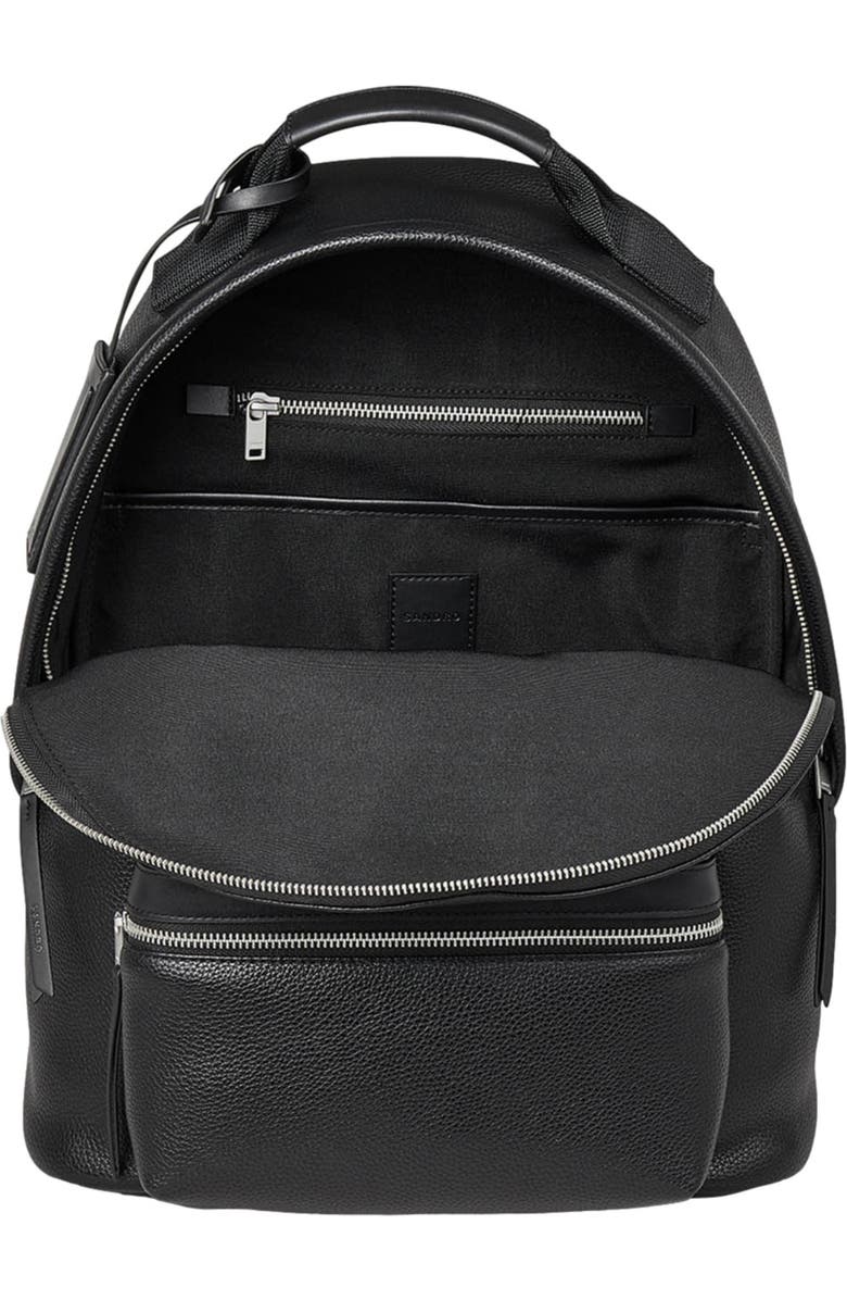 SANDRO Coated canvas backpack, Alternate, color, Black