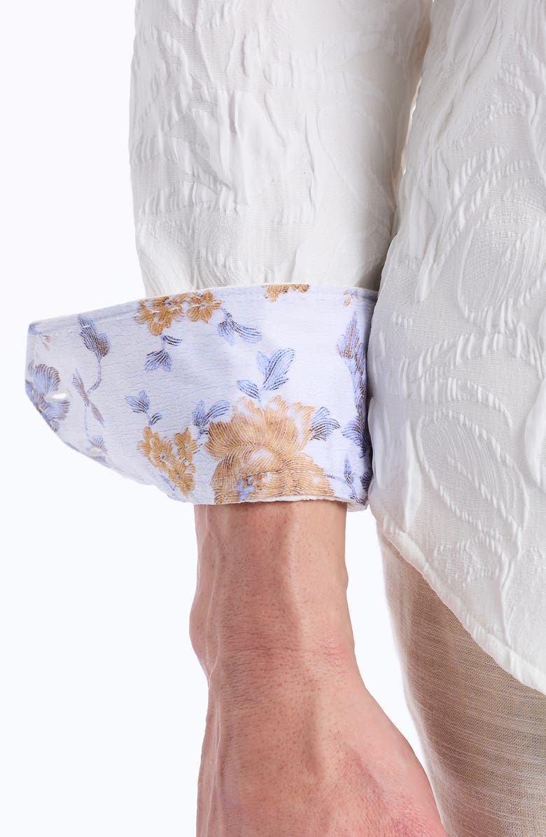 Robert Graham Eucalyptus Texture Button-Up Shirt, Alternate, color, White