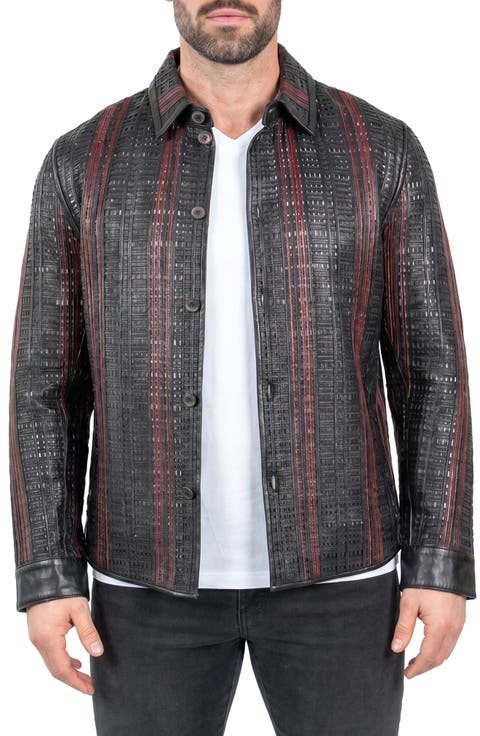 Leather Basket Weave Jacket