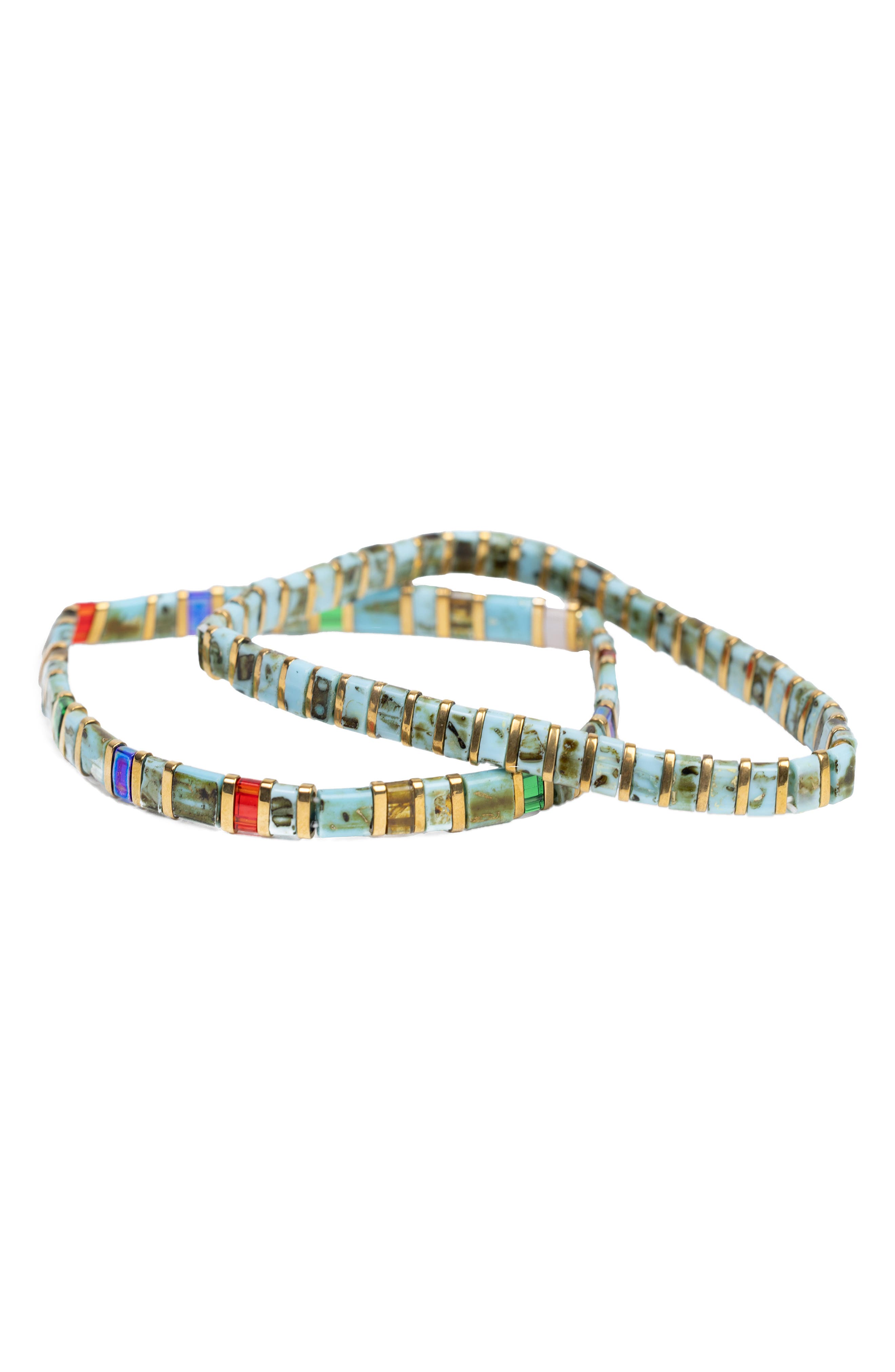 SAACHI 2-Pack Stretch Beaded Bracelets