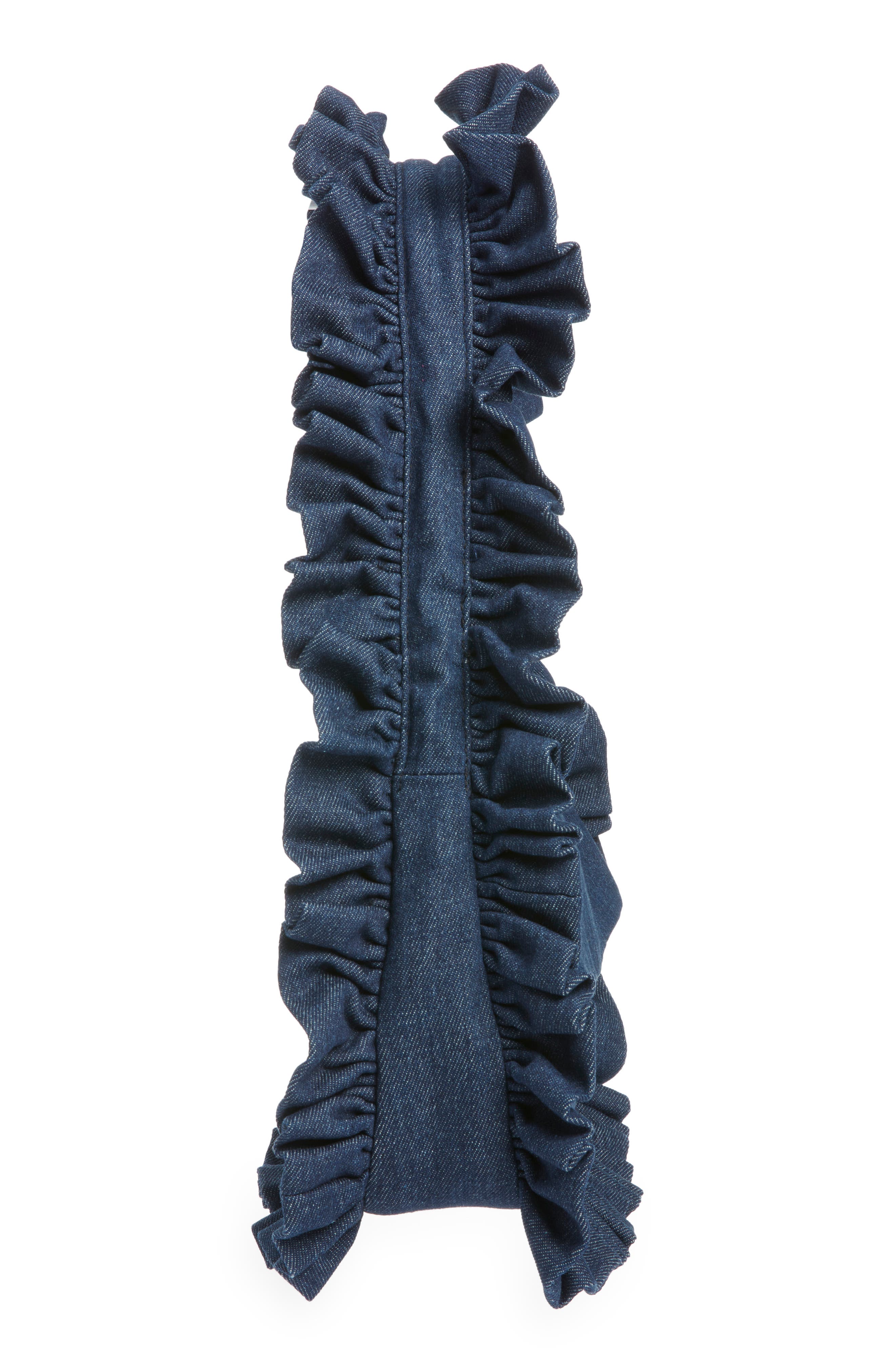 Baggy London Baguette Flap Denim Shoulder Bag, Alternate, color, Denim