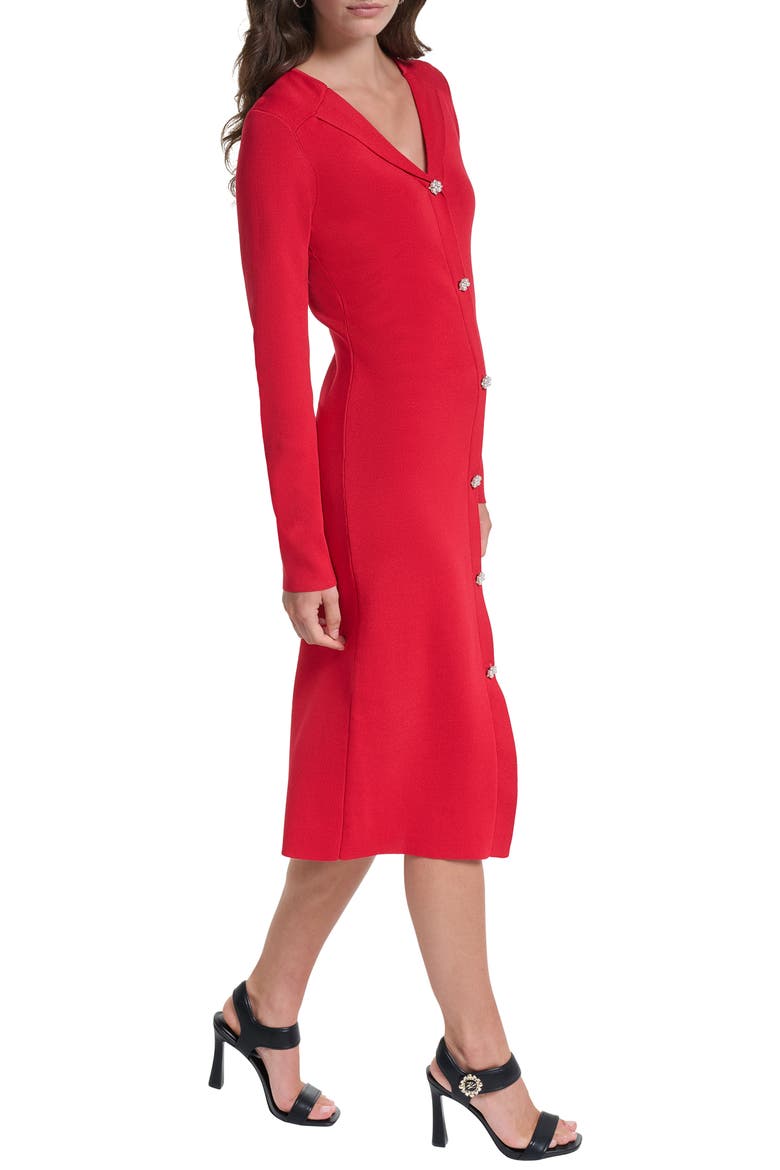 Jewel Long Sleeve Midi Sweater Dress, Alternate, color, ADMIRAL RED