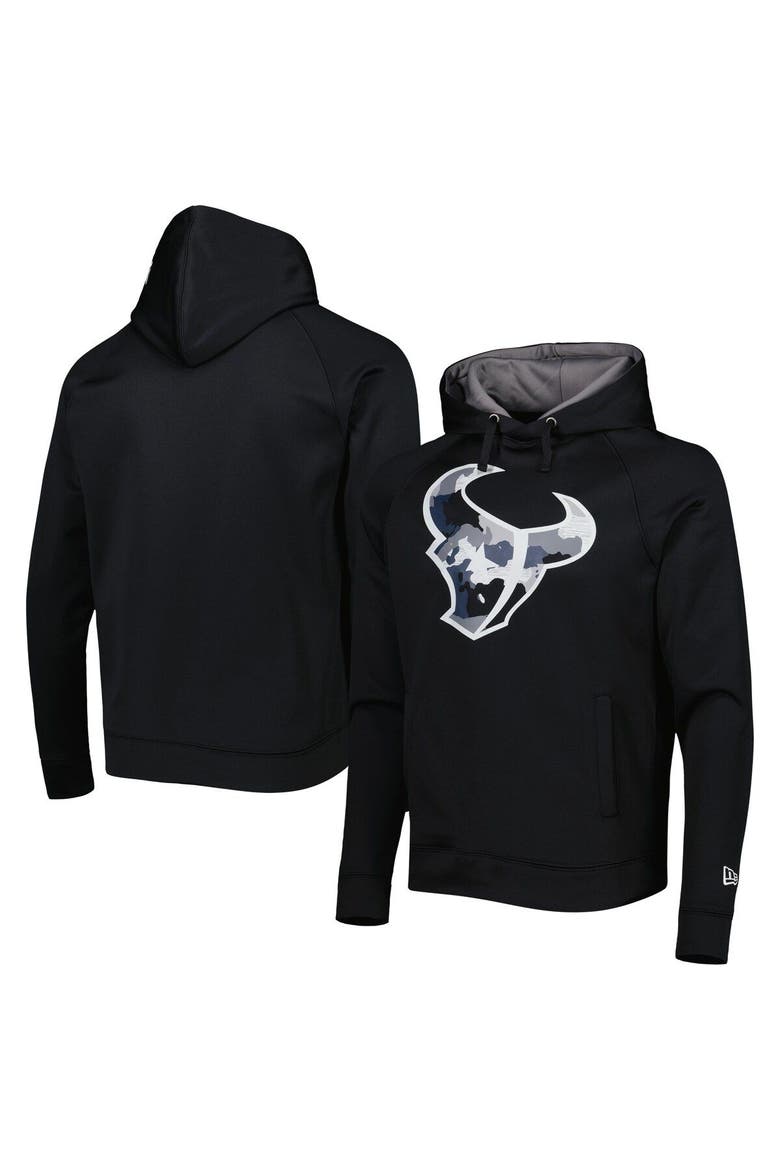 Men's New Era Black Houston Texans Training Collection Raglan Pullover Hoodie, Alternate, color, Black