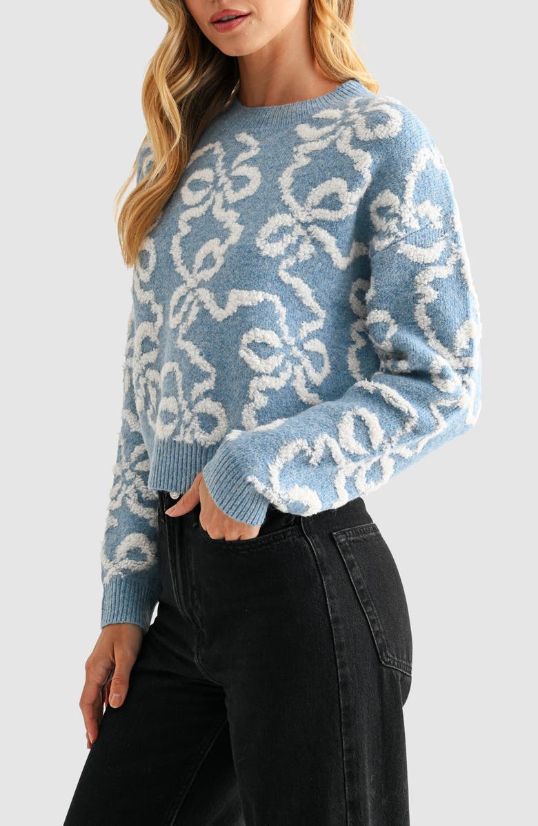 Lush Bow Sweater, Alternate, color, Blue Ivory