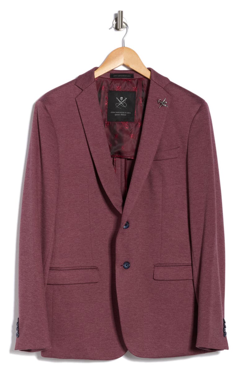 John Varvatos Star USA Heathered Knit Two Button Sport Coat, Alternate, color, Red