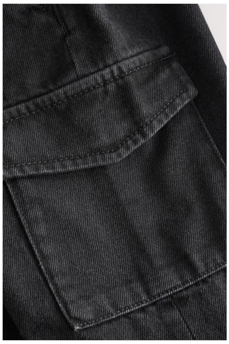 Kids' Wide Leg Cargo Jeans, Alternate, color, BLACK