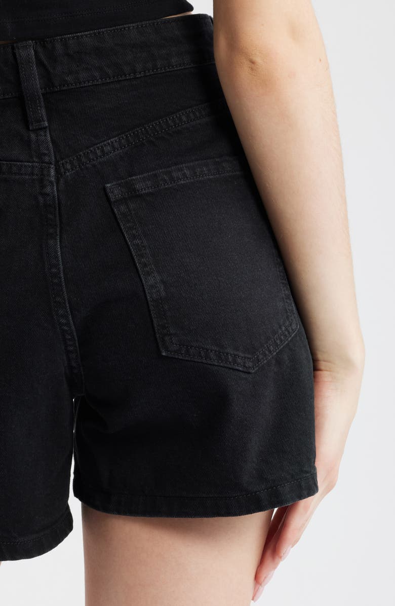 MANGO Denim Shorts, Alternate, color, Black Denim