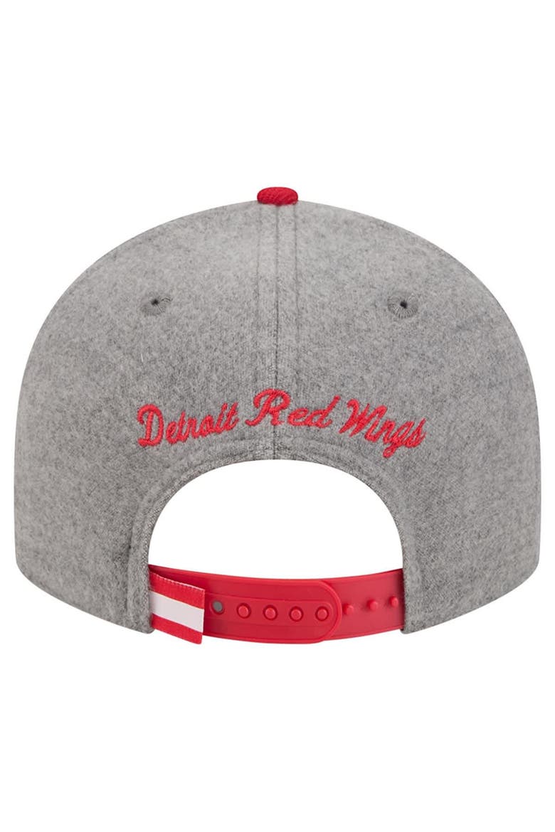 Men's New Era  Gray/Red Detroit Red Wings Wool Pin Low Profile 9FIFTY Snapback Hat, Alternate, color, Gray