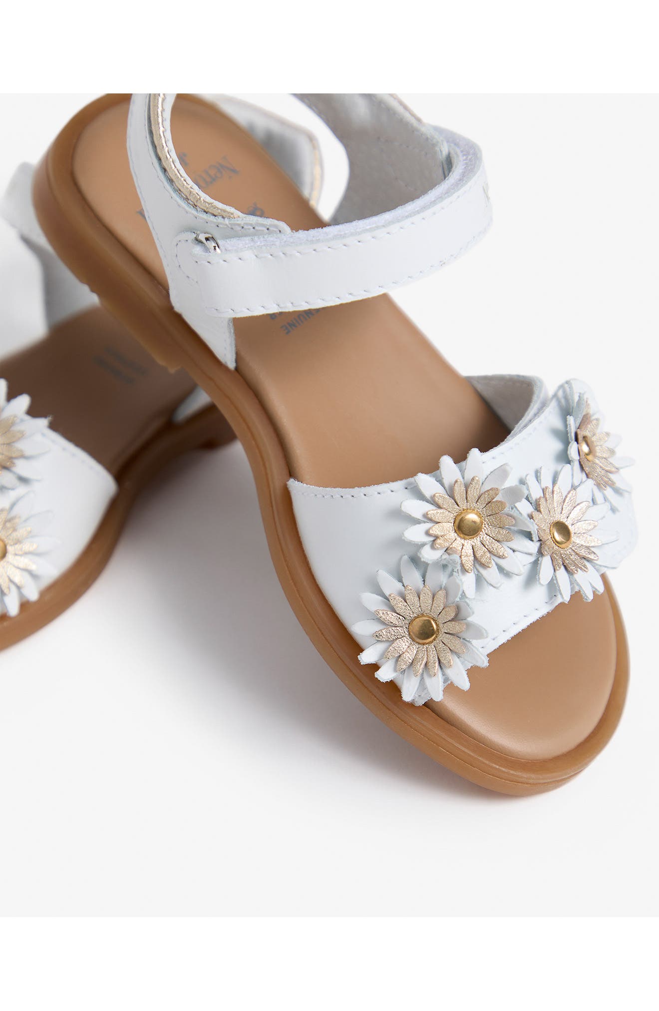 NeroGiardini Kids' Daisy Ankle Strap Sandal, Alternate, color, White