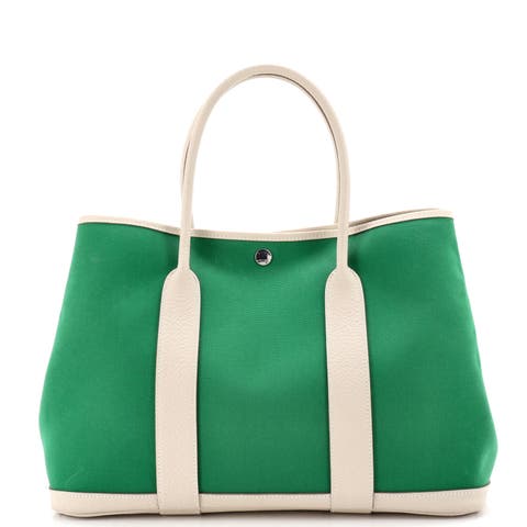 Garden Party Tote Toile and Leather 36