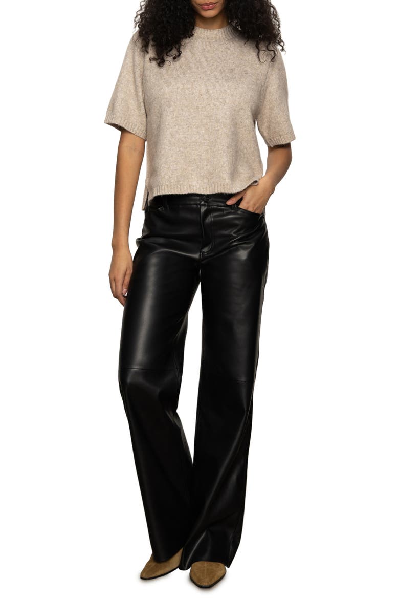 Short Sleeve Sweater, Alternate, color, HEATHER PEARL