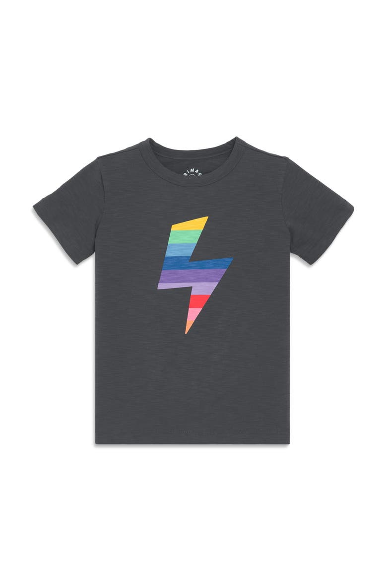 Kids Rainbow Bolt Tee, Main, color, Asphalt Rainbow Bolt