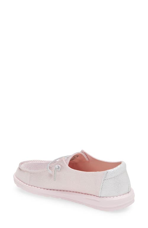 Hey Dude Wendy Sparkling Moc Toe Sneaker In Sparkling Pink